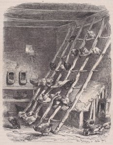 Visit to a Farm - The Roost, from Le Magasin Pittoresque, ca. 1852 by Charles Tamisier