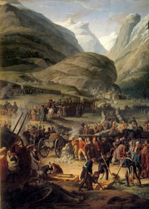 The French Army at Bourg Saint Pierre for the Traverse of the Grand Saint-Bernard on 20/05/1800 by Charles Thevenin