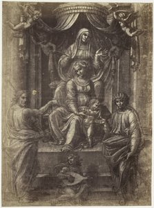 Photoreproduction of a Drawing by Raphael, Anna, Mary and Christ by Charles Thurston Thompson