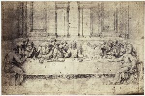Photoreproduction of a Drawing by Raphael, The Last Supper by Charles Thurston Thompson