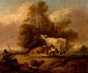 Landscape with Cattle and Figures
