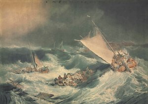 A Shipwreck with Boats Endeavouring to Save the Crew by Charles Turner