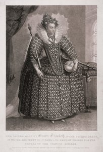Queen Elizabeth I holding sceptre and orb by Charles Turner
