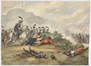 Marshal Blücher at the Battle of Ligny on 16 June 1815