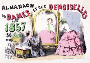 Advertising poster for the Almanach of Ladies and Ladies for 1857 (girls in front of an ice cabinet), 50 cents