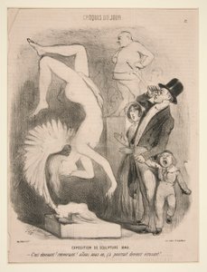 Exhibition of Sculpture 1849, from the series Croquis du Jour published in Le Charivari by Charles Vernier