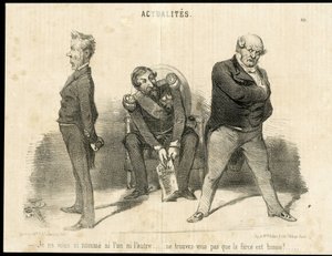 Illustration by Charles Vernier in Le Charivari - President of the Republic, Ministry, Armchair (symbol of power) - Napoleon III, Barrot Odilon, Minister, Faucher Leon by Charles Vernier