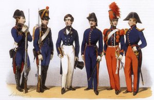 Uniforms of French Army: Polytechnic School, General Staff and Cavalry by Charles Vernier
