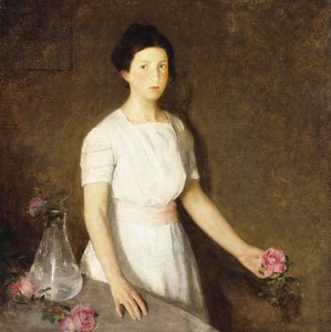 Girl with Red Rose by Charles Webster Hawthorne