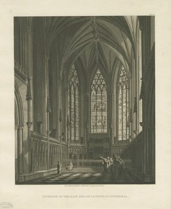 Interior of Lichfield Cathedral - Lady Chapel (engraving) by Charles Wild