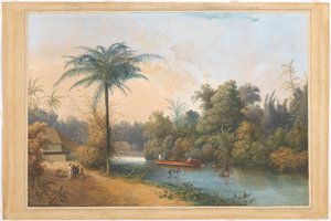 Waterfall at Tjieroek Betong Java by Charles William Meredith van de Velde