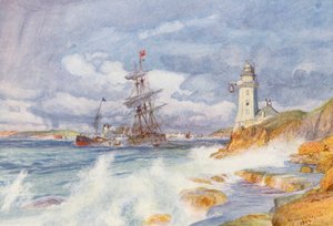 Entrance to Falmouth Harbour by Charles William Wyllie