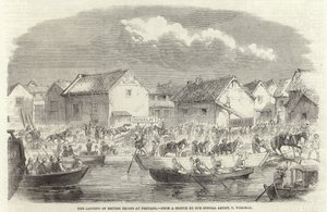 The Landing of British Troops at Pehtang by Charles Wirgman