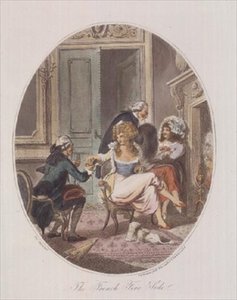 The French Fire Side, engraved by P.W. Tomkins
