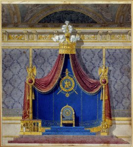 The throne of Napoleon I at the Palais des Tuileries created by Charles Percier and Pierre Francois Leonard Fontaine by Charles and Fontaine Pierre Percier