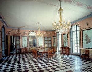 View of the dining room of the castle of Malmaison, residence of Emperor Napoleon I, decorated by Charles Percier and Pierre Francois Leonard Fontaine by Charles and Fontaine Pierre Percier
