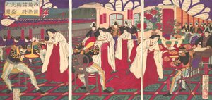 Illustration of the Commanders who Pacified Western Japan, Receiving the Emperor