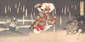 Scene of Foxfire Kitsunebi from the Play Honcho Nijushiko, 1898