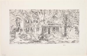 House on Main Street, East Hampton by Childe Frederick Hassam