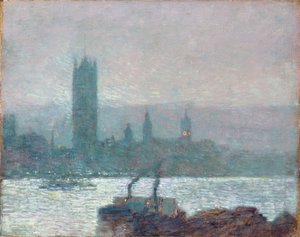 Houses of Parliament, Early Evening by Childe Frederick Hassam