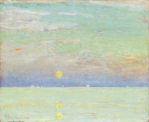 Moonrise at Sunset, Cape Ann