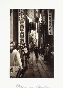 Street Scene in Canton, c.1870s by Chinese Photographer