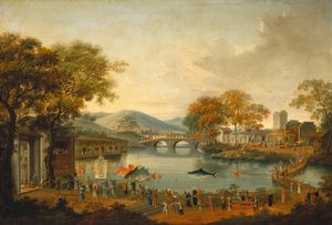 Procession by a Lake