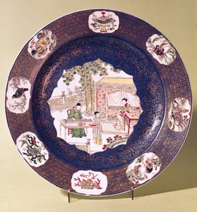 Circular dish with a musical scene, Kangxi Period