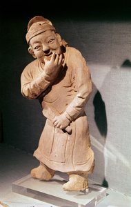 Figurine of an actor whistling, from Jiaozuo, Henan, Yuan Dynasty (1271-1368)