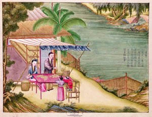 Sorting the Cocoons, from a Book on the Silk Industry