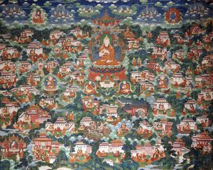 Tsong-Kha-Pa, Seated on a Lotus, Surrounded by Various Disciples
