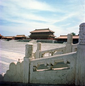 View of the central ramp leading from the Hall of Supreme Harmony, Ming Dynasty