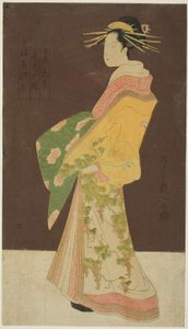 A Selection of Beauty from the Pleasure Quarters: Hanamurasaki of the Tamaya in Procession by Chobunsai Eishi