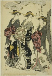 Komurasaki of the Kadotamaya with Attendants Hatsune and Shirabe