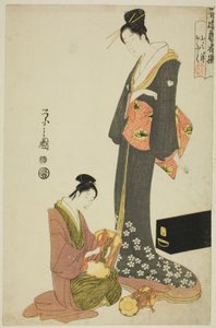 Ohana and Ofuku, from the series A Selection of Entertainers from the Pleasure Quarters by Chobunsai Eishi