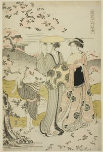 Ono no Komachi Visiting Kiyomizu Temple, from the series The Fashionable Seven Komachi by Chobunsai Eishi