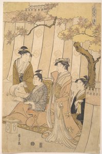 Prince Genji and Three Young Women by Chobunsai Eishi