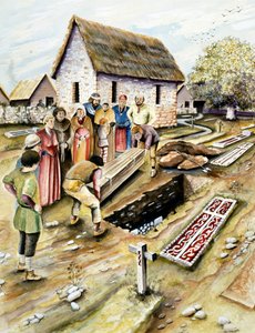 Viking Burial in a Churchyard, York, Yorkshire, 10th Century