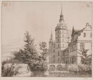Frederiksborg Castle. View by the Coin Bridge by Christen Købke