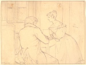 The Painter C.D. Gebauer Drawing for Miss Margrethe Hahn