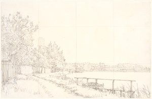 Scene of Østerbro, Seen from Dosseringen by Christen Købke