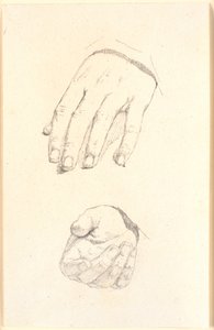 Studies of Hands by Christen Købke