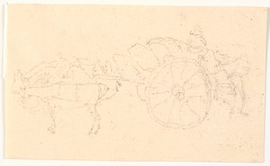 Two-Wheeled Cart with Team by Christen Købke