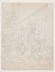 View of a Church Courtyard by Christen Købke