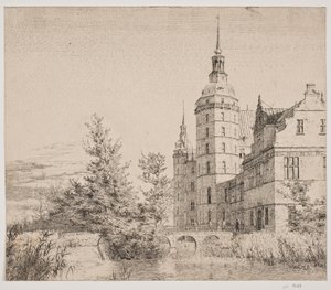 Frederiksborg Castle. View by the Coin Bridge by Christen Købke