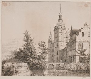 Frederiksborg Castle. View by the Coin Bridge by Christen Købke