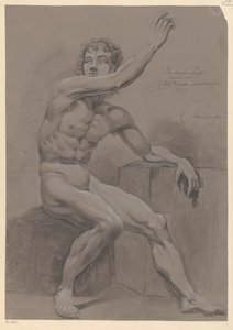 Seated Male Nude, Side View (3rd Prize 1796)