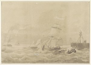 Rough Sea with Sailing Ships