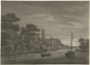 Night Landscape with View of a Village by Christiaan Josi