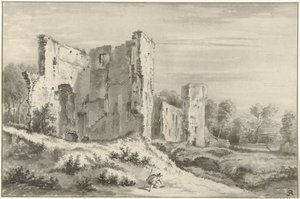 Ruins of the Castle at Egmond aan den Hoef by Christiaan Josi